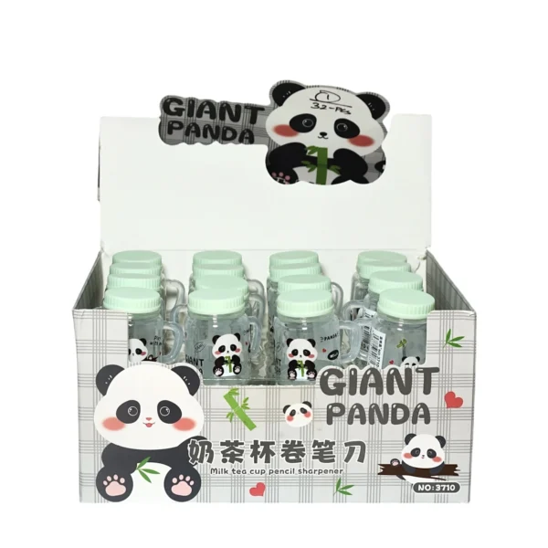 Cute Panda Jar Pencil Sharpener for Kids Compact Sharpener with Waste Collector - Image 3