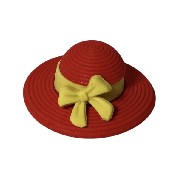 Cute Hat Shaped Eraser 3D with Yellow Bow Design