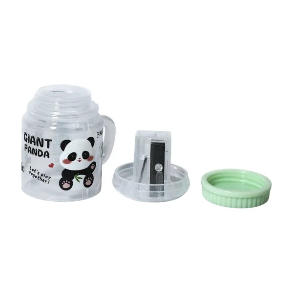 Cute Panda Jar Pencil Sharpener for Kids Compact Sharpener with Waste Collector - Image 2
