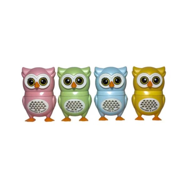 Owl Shape Pencil Sharpener with Eraser for Students | 2-in-1 Cute Animal Stationery Combo - Image 4